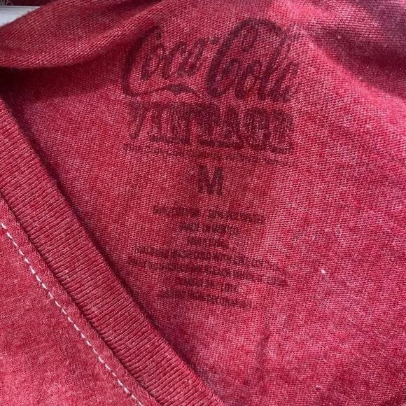 Coca Cola Vintage Red V Neck Tee Size Medium - Picture 4 of 4